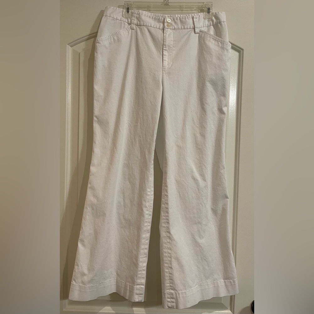 LAUREN Ralph Lauren wide leg white pants. Size 12.